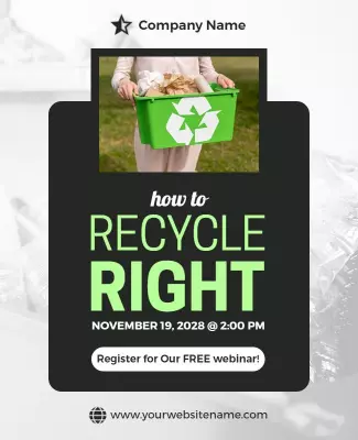 Recycling Awareness Webinar Flyer Template