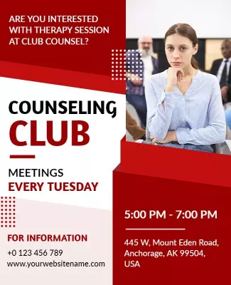 Red Abstract Counseling Flyer Template