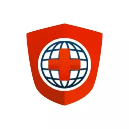 Red and White Shield Design Symbolizing Global Hospital Logo Template