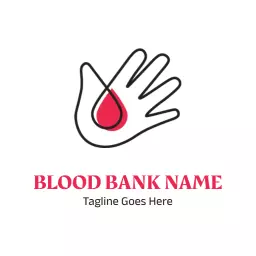 Red and White Symbol of Hope in Blood Bank Services Logo Template