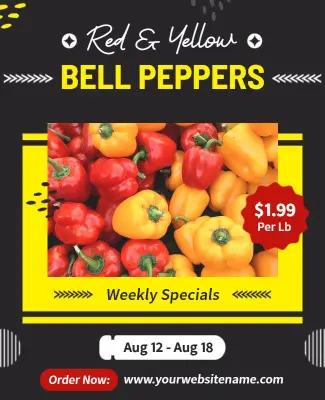 Red and Yellow Bell Peppers Flyer Template