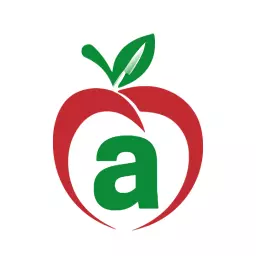 Red Apple Illustration Featuring the Letter A Logo Template