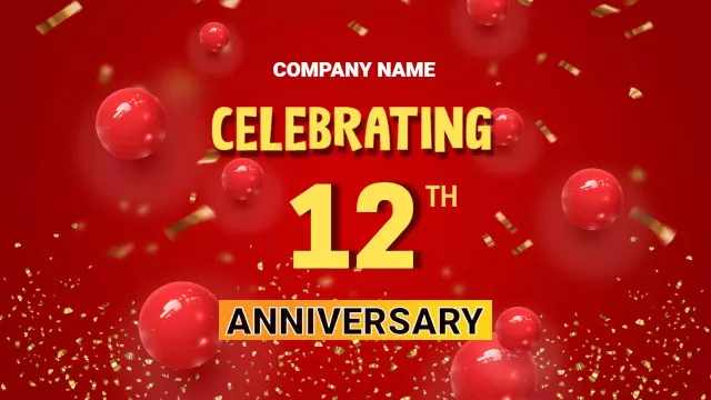Red Balloon Celebration 12th Anniversary Events YouTube Thumbnail Template