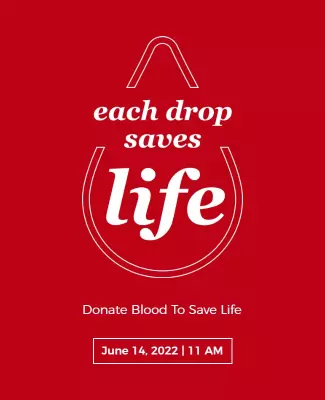 Red Bold Blood Donation Awareness Campaign Poster Template