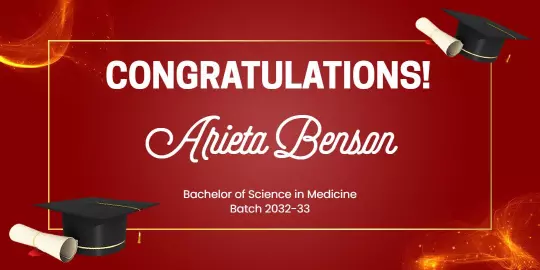 Red Graduation Celebration with Graduates and Diplomas Tarpaulin Template