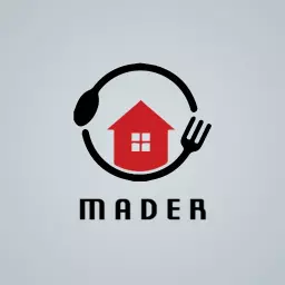 Red Home and Kitchen Utensils Design for Kitchenware Logo Template