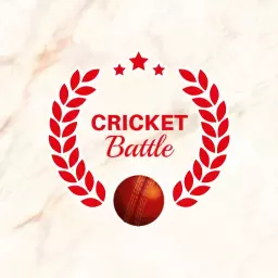 Red Laurel Wreath Emblem Celebrating Cricket Team Rivalry Logo Template