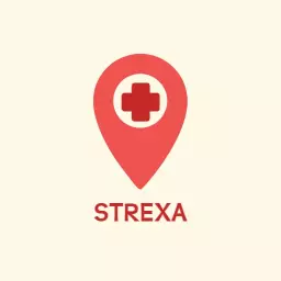 Red Location Pin Symbolizing Essential Hospital Services Logo Template