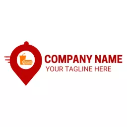 Red Location Pin Symbolizing Fresh Catering Service Logo Template