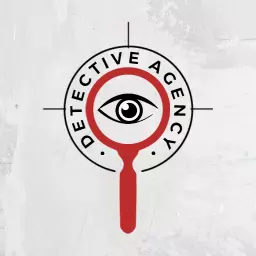 Red Magnifying Glass with Eye Symbolizing Detective Agency Logo Template