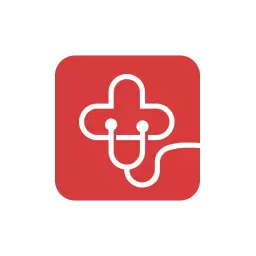 Red Medical Design Featuring Stethoscope for Hospital Logo Template