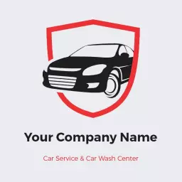 Red Shield Design Representing Automotive Security Logo Template