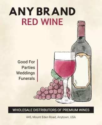 Red Wine Wholesale Distributor Flyer Template