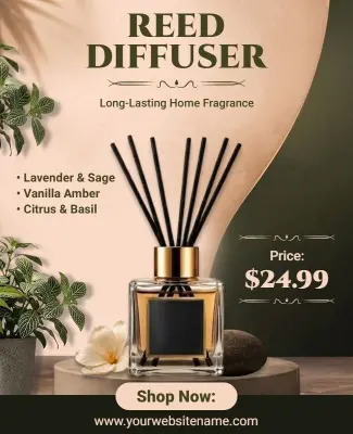 Reed Diffuser Home Fragrance Flyer Template