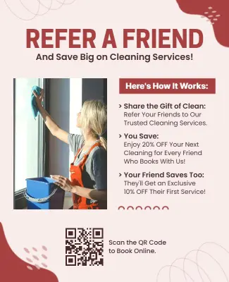 Refer a Friend Cleaning Services Flyer Template