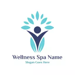 Refreshing Blue and Green Wellness Spa Relaxation Logo Template