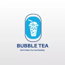 Refreshing Blue Bubble Tea Drink Illustration Logo Template