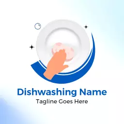 Refreshing Blue Design for Effective Dishwashing Liquid Logo Template