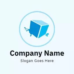 Refreshing Blue Ice Cube Design for Beverage Industry Logo Template