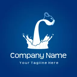 Refreshing Blue Milk Splash with Creamy Flow Logo Template