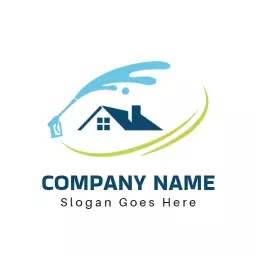 Refreshing Blue Pressure Washing Design for Home Care Logo Template