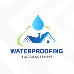 Refreshing Blue Water Drop Design Highlighting Roofing Solutions Logo Template