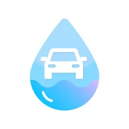Refreshing Blue Water Droplet Symbolizing Car Wash Services Logo Template