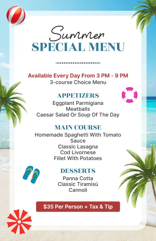 Refreshing Coastal Vibes Summer Special Menu Template