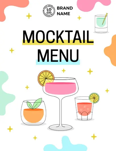 Refreshing Fruit and Flavorful Shake Selections Drink Menu Template