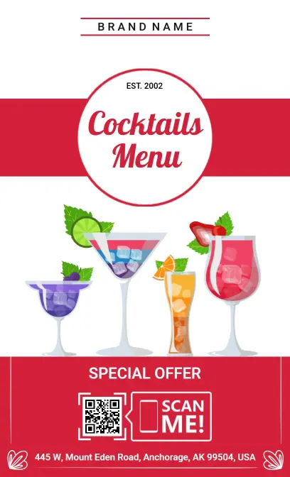 Refreshing Fruit-Infused and Classic Blends Cocktail Menu Template