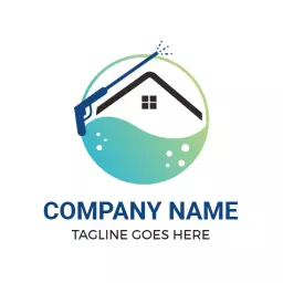 Refreshing Green and Blue Design for Pressure Washing Logo Template