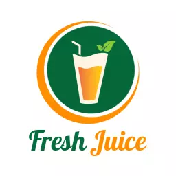 Refreshing Green and Orange Beverage Promoting Fresh Juice Logo Template