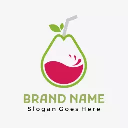 Refreshing Green and Pink Juice Illustration Logo Template