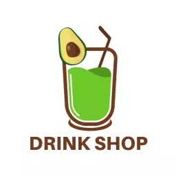 Refreshing Green Avocado Drink Showcasing a Drink Shop Logo Template