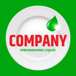 Refreshing Green Design Illustrating Effective Dishwashing Liquid Logo Template