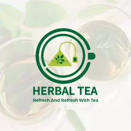 Refreshing Green Herbal Tea Design Featuring Nature Logo Template