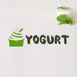 Refreshing Green Yogurt Dessert Design with Soft Serve Logo Template
