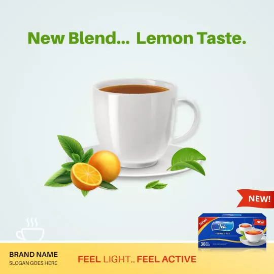 Refreshing Lemon Flavor Tea Blend Promotion Ad Template