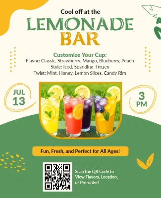 Refreshing Lemonade Bar Event Flyer Template