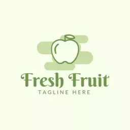 Refreshing Light Green Apple Illustrating Fresh Fruit Logo Template