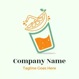Refreshing Orange Juice Served in a Glass Logo Template