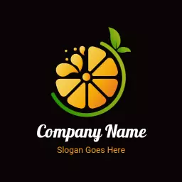 Refreshing Orange Slice with Splash Design for Juice Logo Template