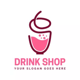 Refreshing Pink Beverage Design for Trendy Drink Shop Logo Template