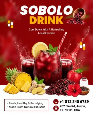 Refreshing Sobolo Drink Flyer Template