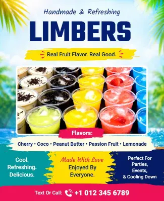 Refreshing Tropical Fruit Limbers Flyer Template