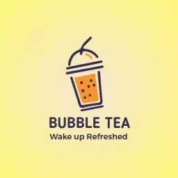 Refreshing Yellow and Orange Bubble Tea Experience Logo Template