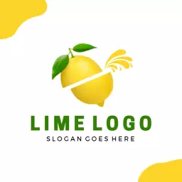 Refreshing Yellow Lemon and Lime Fusion Logo Template