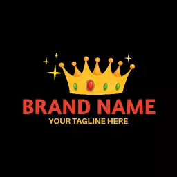 Regal Golden Crown Portraying Queenly Elegance Logo Template