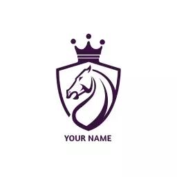 Regal Purple Horse Emblem Signifying Champions Logo Template