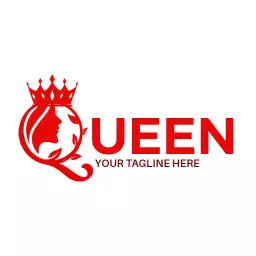 Regal Red Design Embodying Strength and Elegance for Queen Logo Template